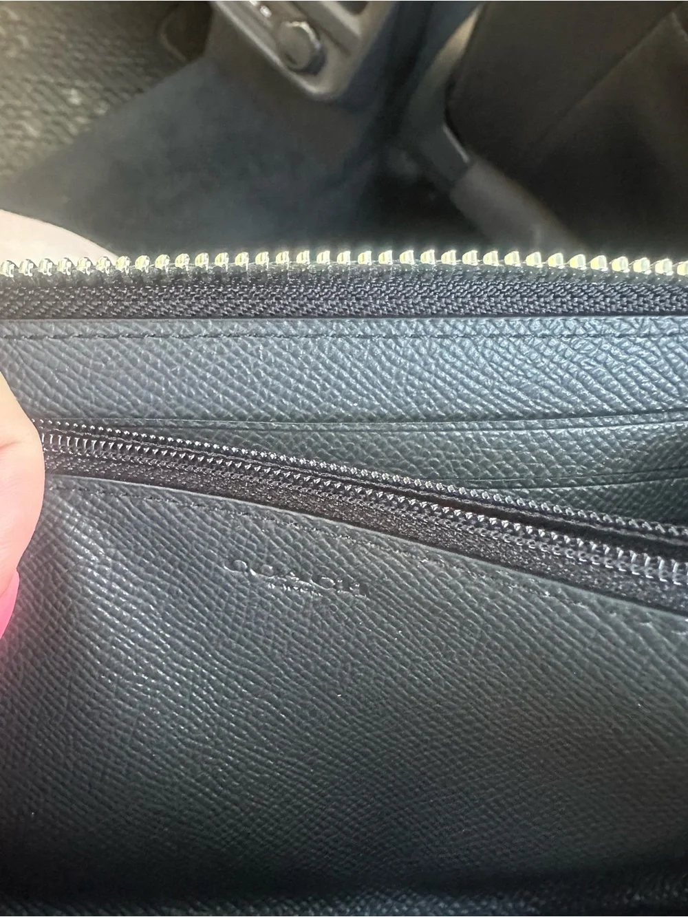 Coach Metallic Pewter Zip Around Long Wallet NWOT